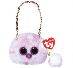 ***PELUCHE TY - SACOCHE KENYA AUTRUCHE ROSE (MINI BOURSE)